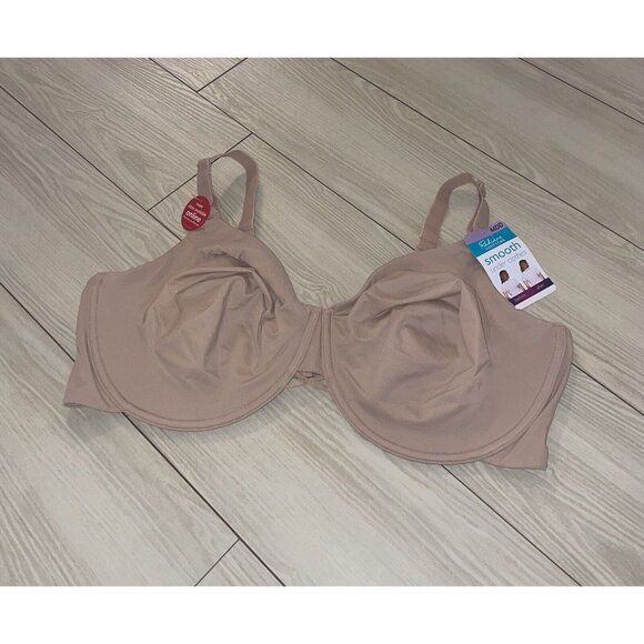 Vanity Fair 76571 Radiant Back Smoothing Bra Unlined Underwire Womens 44DD Beige - Picture 1 of 6